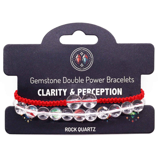 Gemstone Double Power Bracelets - Rock Quartz - Luna Panther alternate view