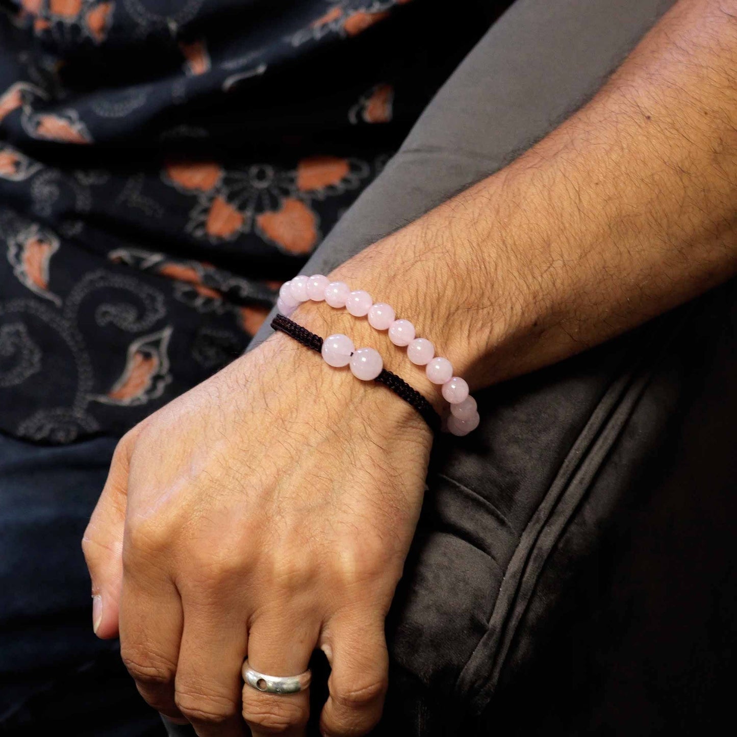 Gemstone Double Power Bracelets - Rose Quartz - Luna Panther