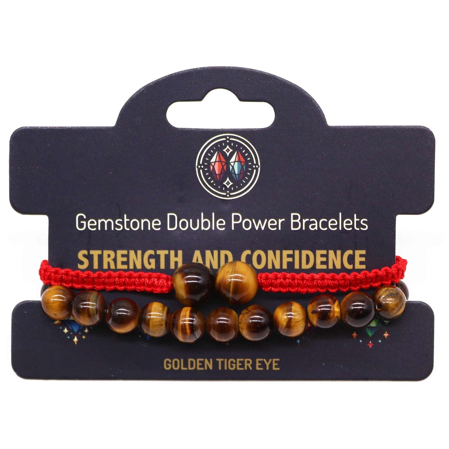 Gemstone Double Power Bracelets - Tiger Eye - Luna Panther