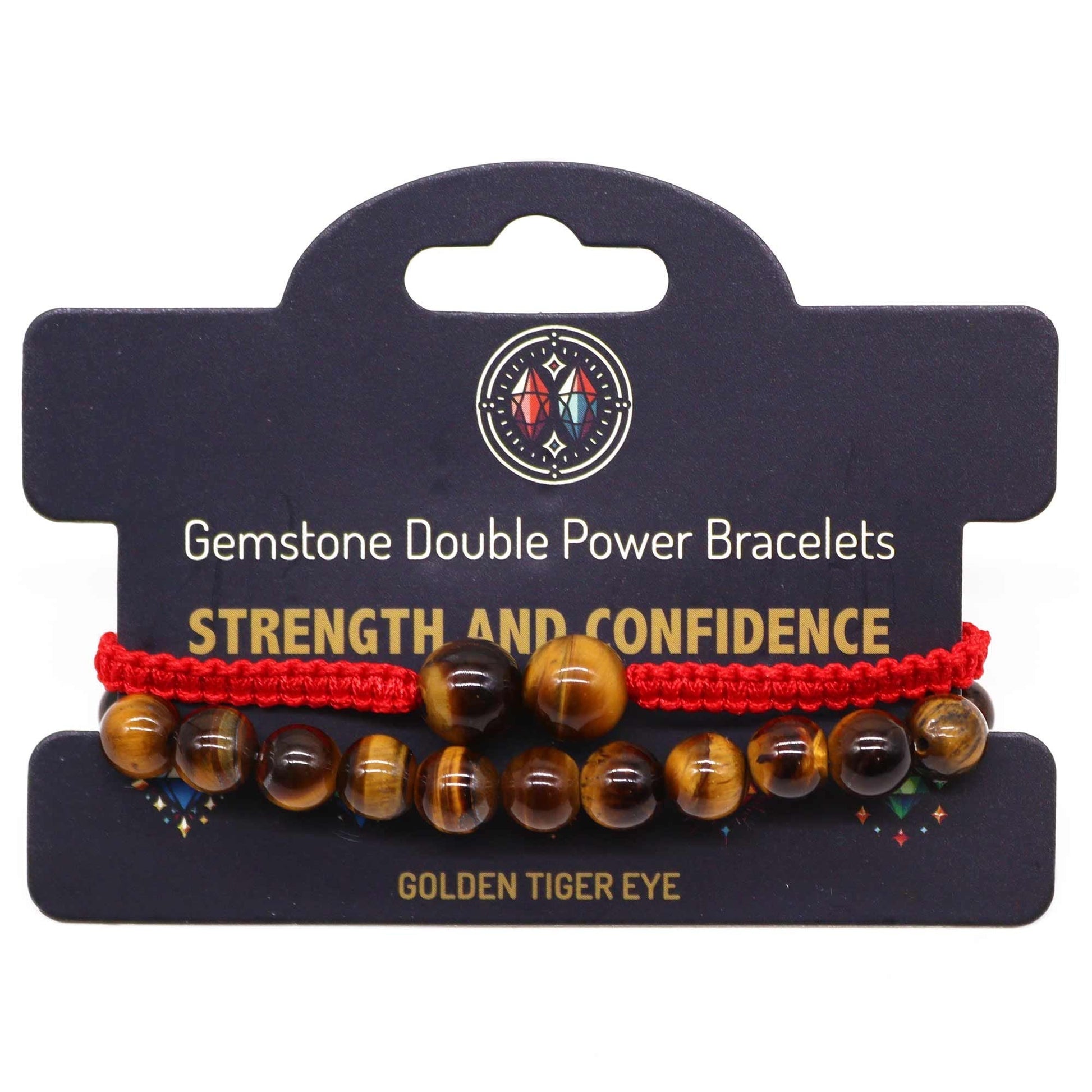 Gemstone Double Power Bracelets - Tiger Eye - Luna Panther