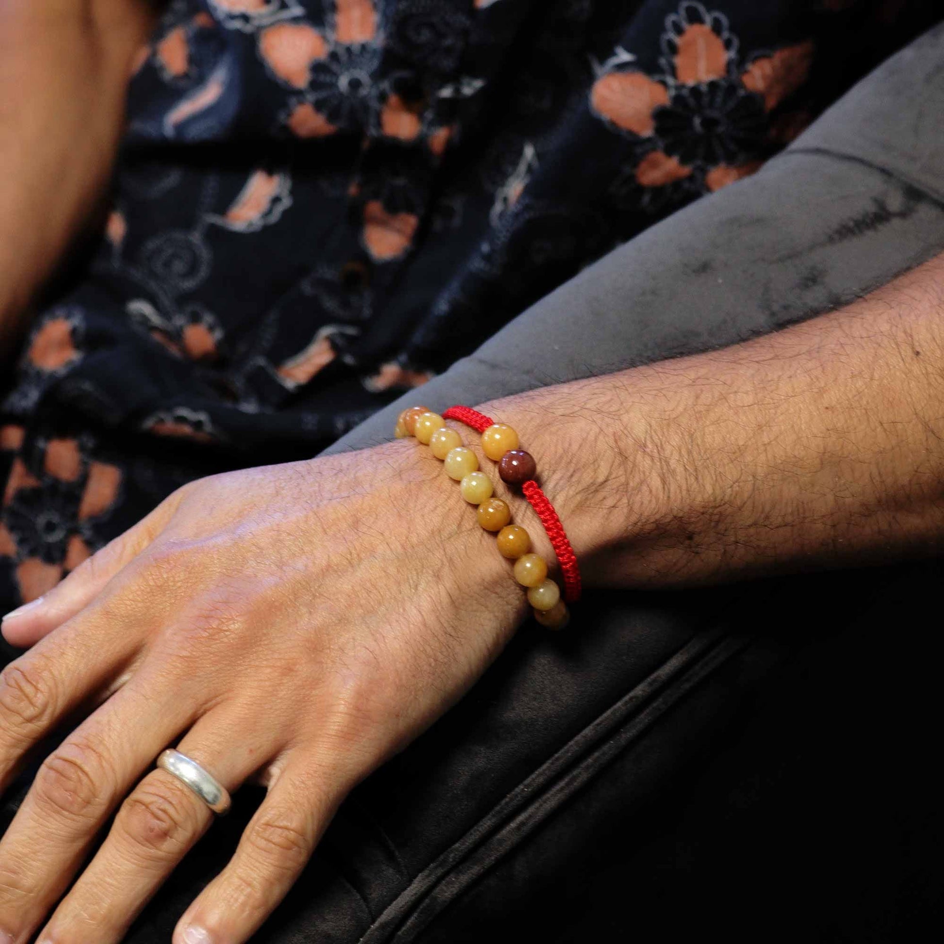 Gemstone Double Power Bracelets - Yellow Aventurine - Luna Panther