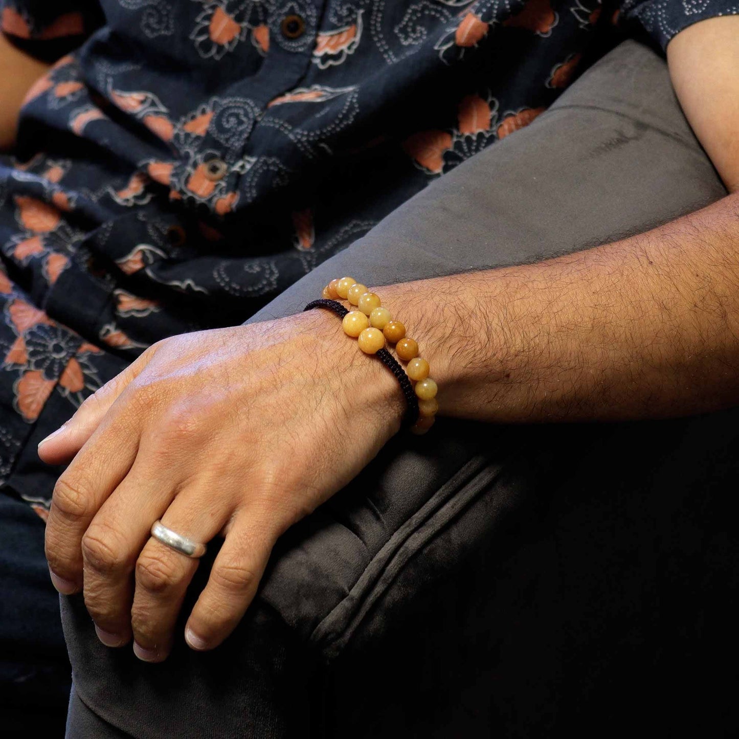 Gemstone Double Power Bracelets - Yellow Aventurine - Luna Panther