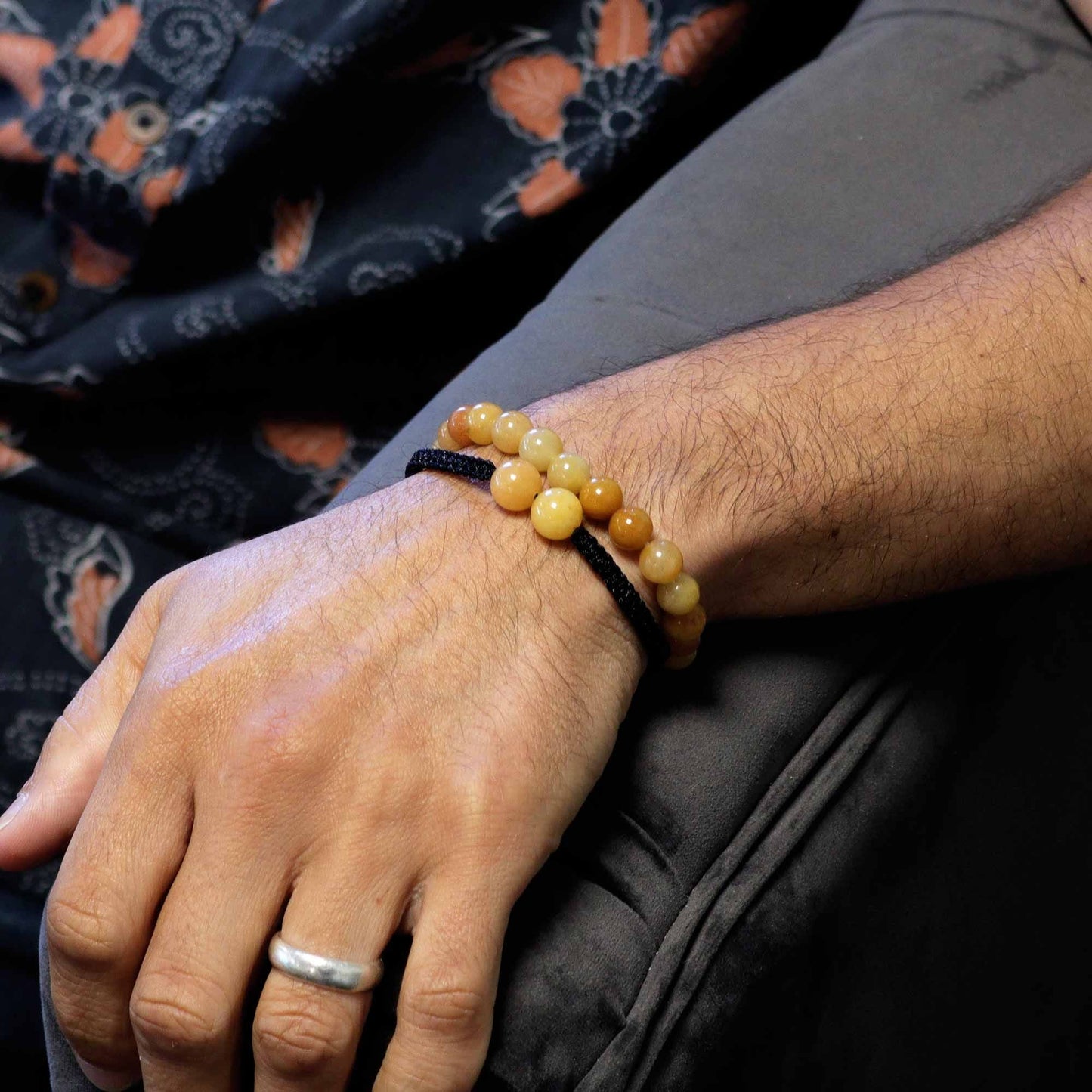 Gemstone Double Power Bracelets - Yellow Aventurine - Luna Panther