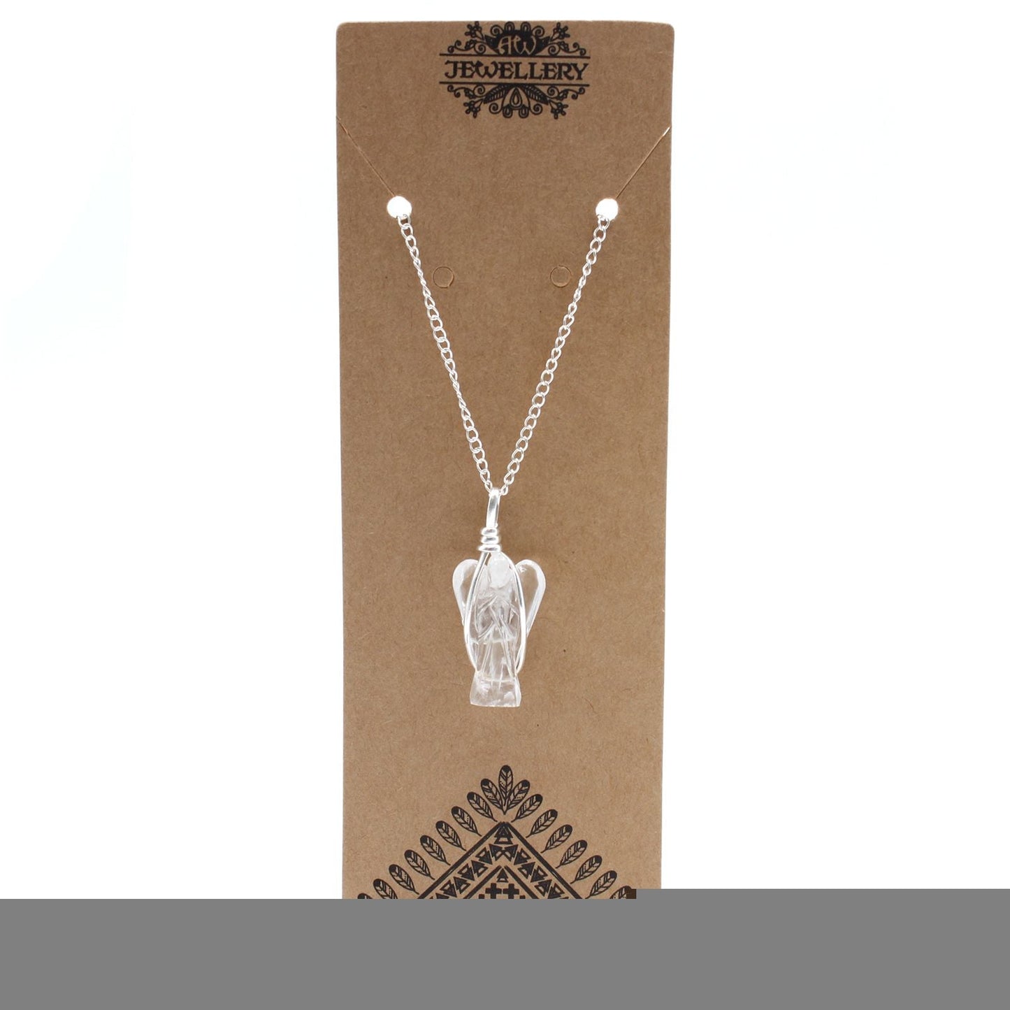 Polished Gemstone Guardian Angel Pendant - Rock Quartz featuring natural patterning and unique variations - Luna Panther