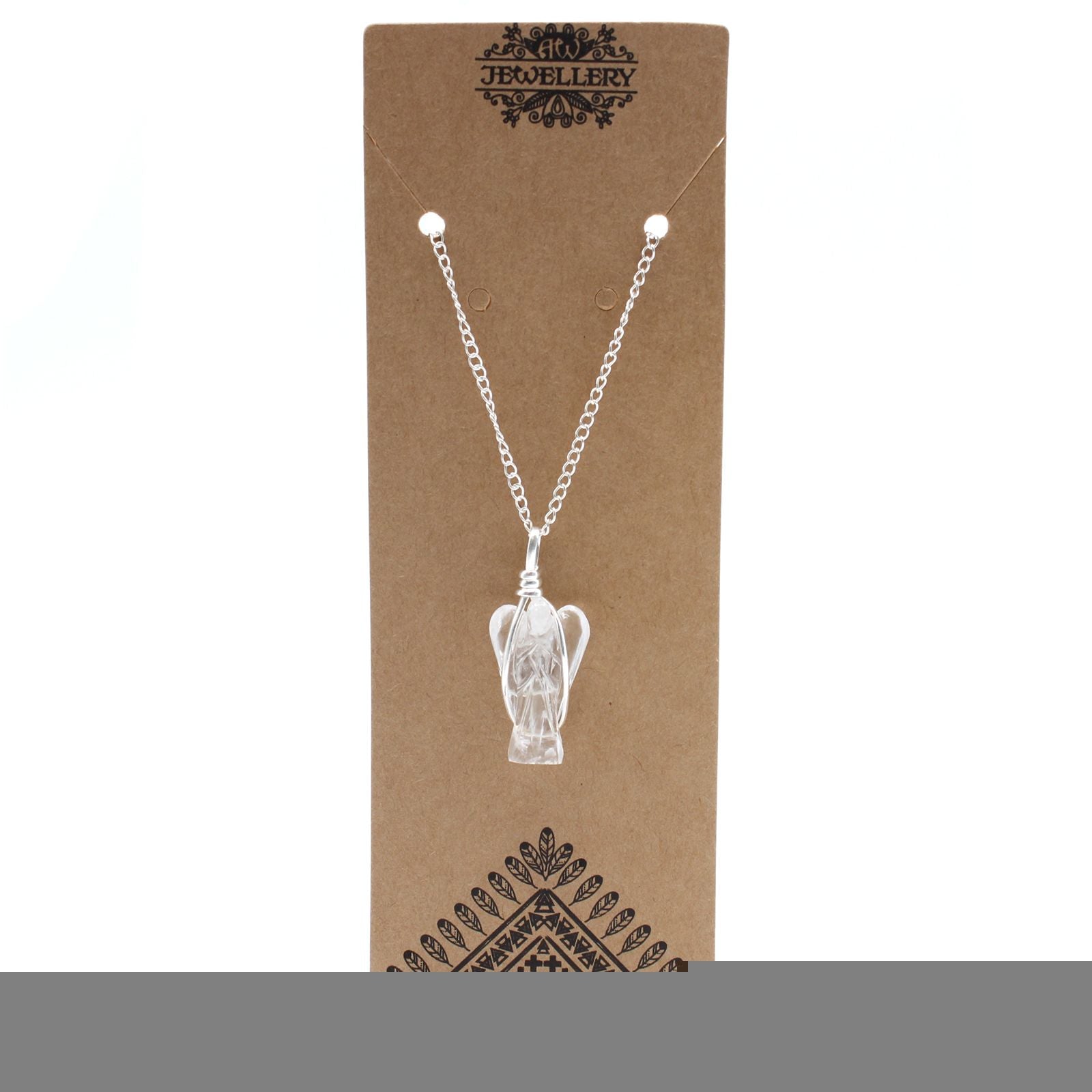 Polished Gemstone Guardian Angel Pendant - Rock Quartz featuring natural patterning and unique variations - Luna Panther