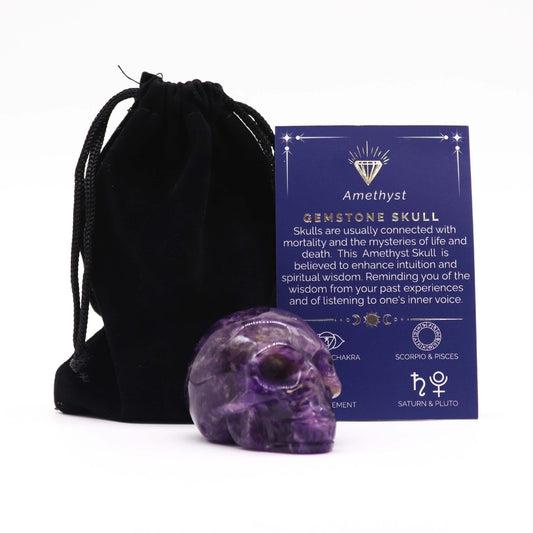 Gemstone Large Skull – Amethyst - Luna Panther