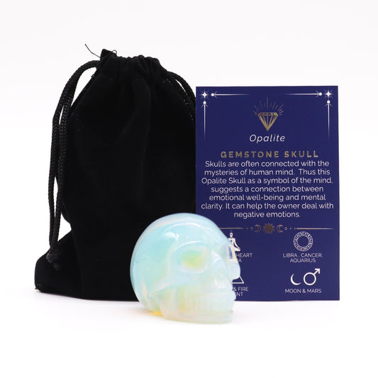 Gemstone Large Skull – Opalite - Luna Panther
