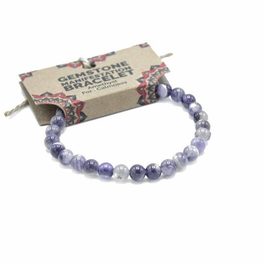 Gemstone Manifestation Bracelet - Amethyst - Calmness - Luna Panther alternate view