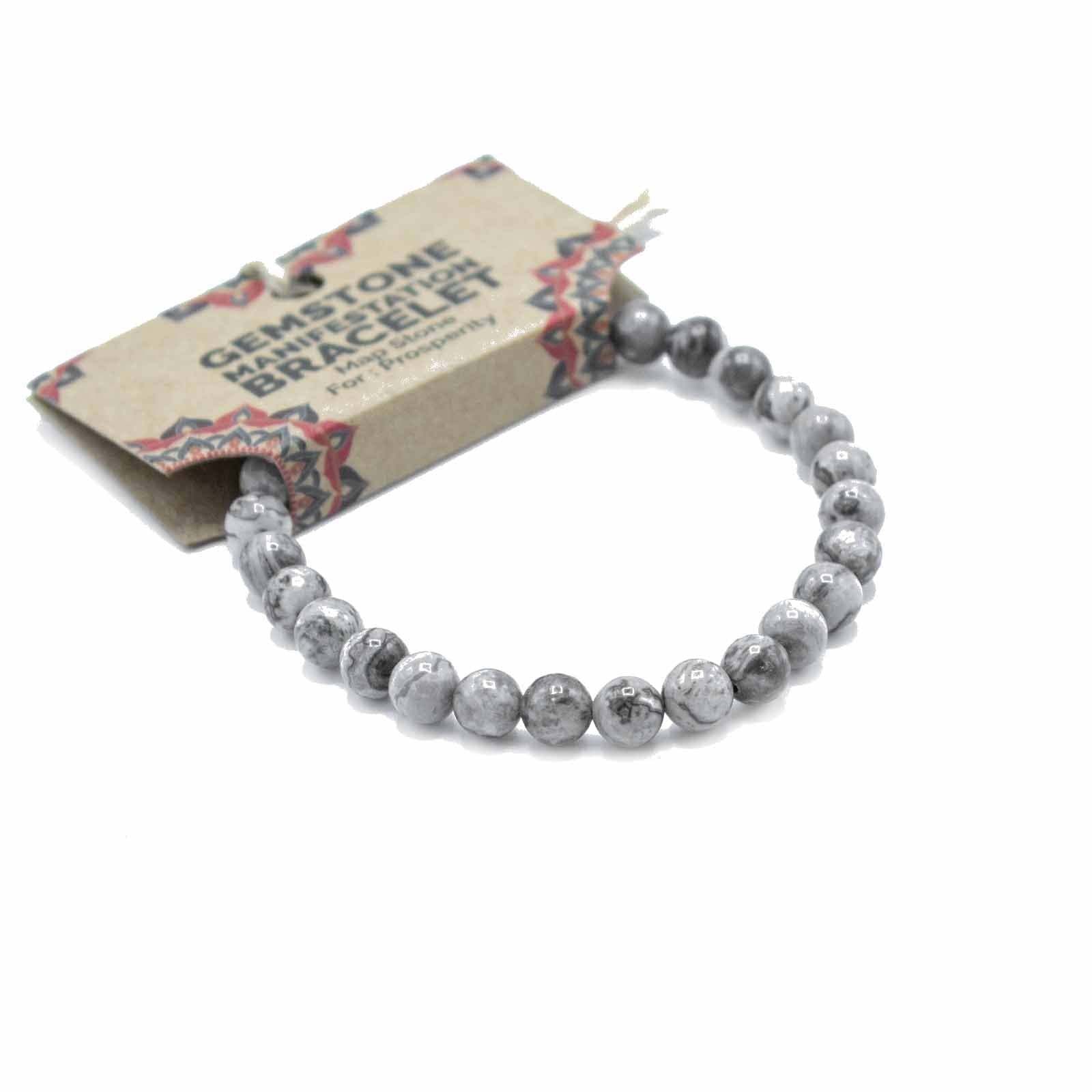 Gemstone Manifestation Bracelet - Map Stone - Prosperity - Luna Panther