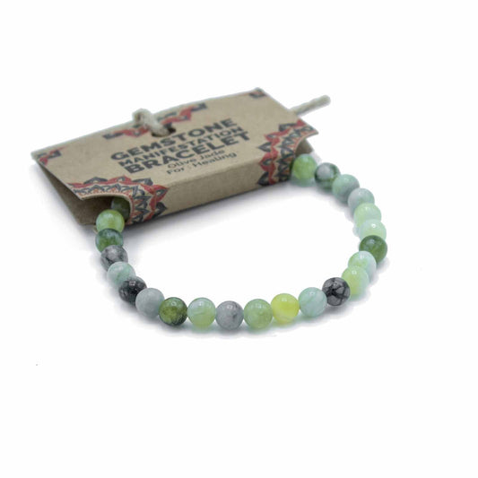Gemstone Manifestation Bracelet - Olive Jade - Healing - Luna Panther alternate view