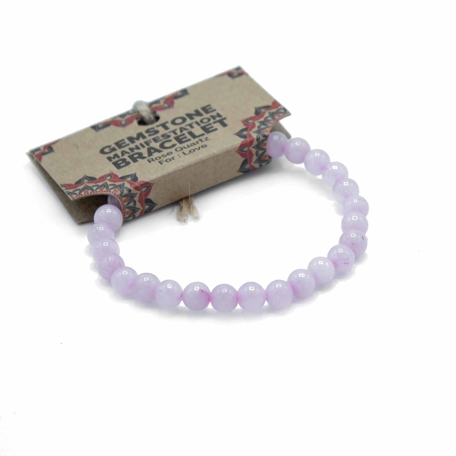 Gemstone Manifestation Bracelet - Rose Quartz - Love - Luna Panther