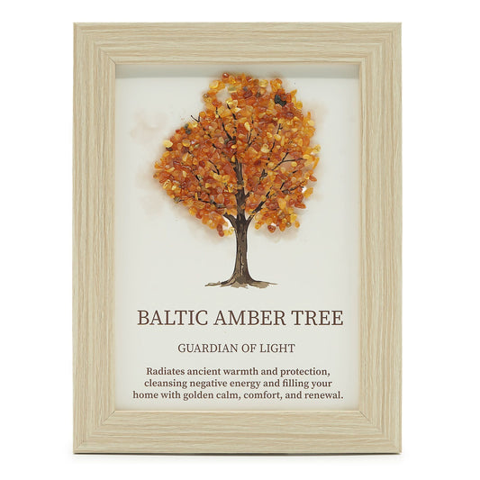 Gemstone Picture - Tree of Life - Baltic Amber (20x14.7x1cm) - Luna Panther