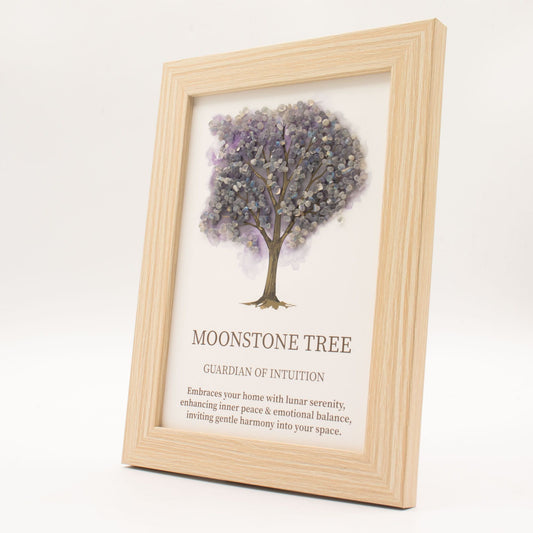 Gemstone Picture - Tree of Life - Moonstone (20x14.7x1cm) - Luna Panther