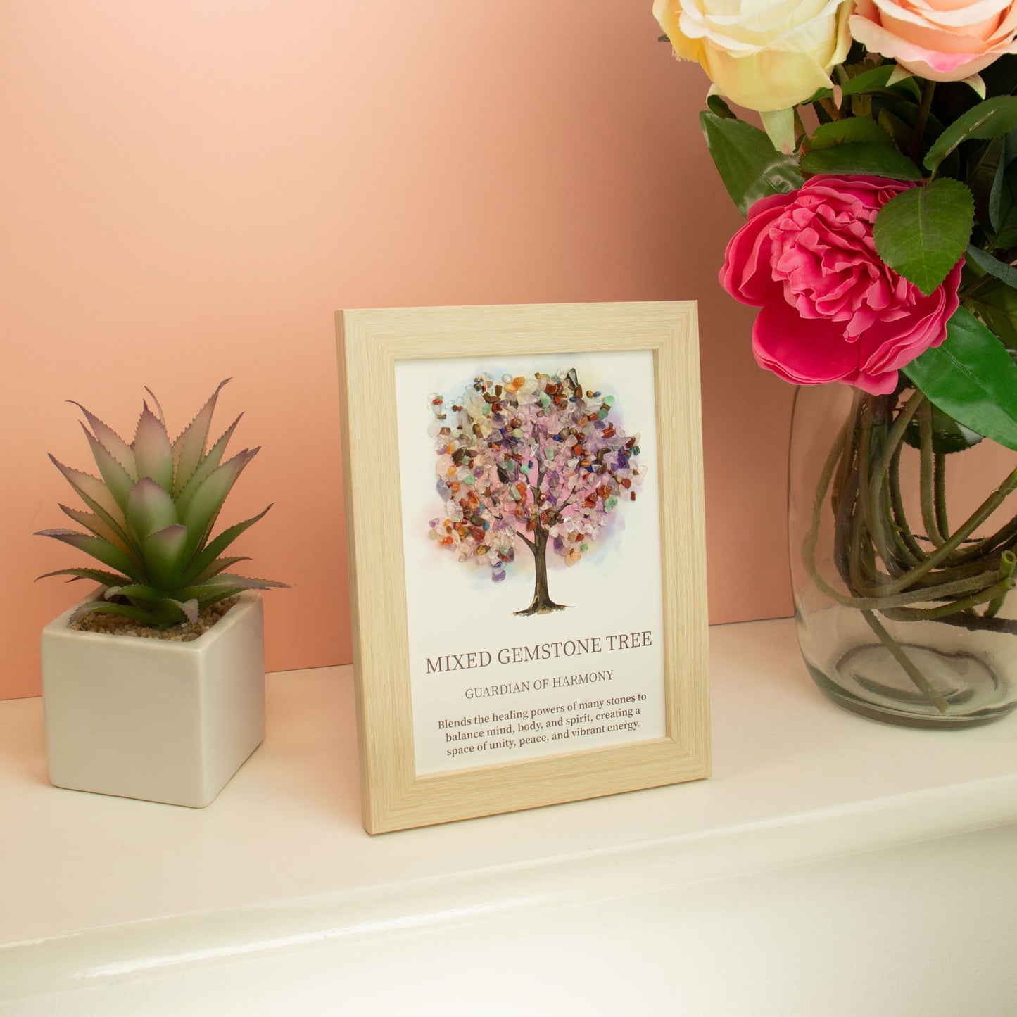 Gemstone Picture - Tree of Life - Multi (20x14.7x1cm) - Luna Panther