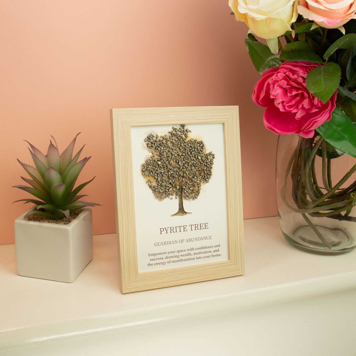 Gemstone Picture - Tree of Life - Pyrite (20x14.7x1cm) - Luna Panther