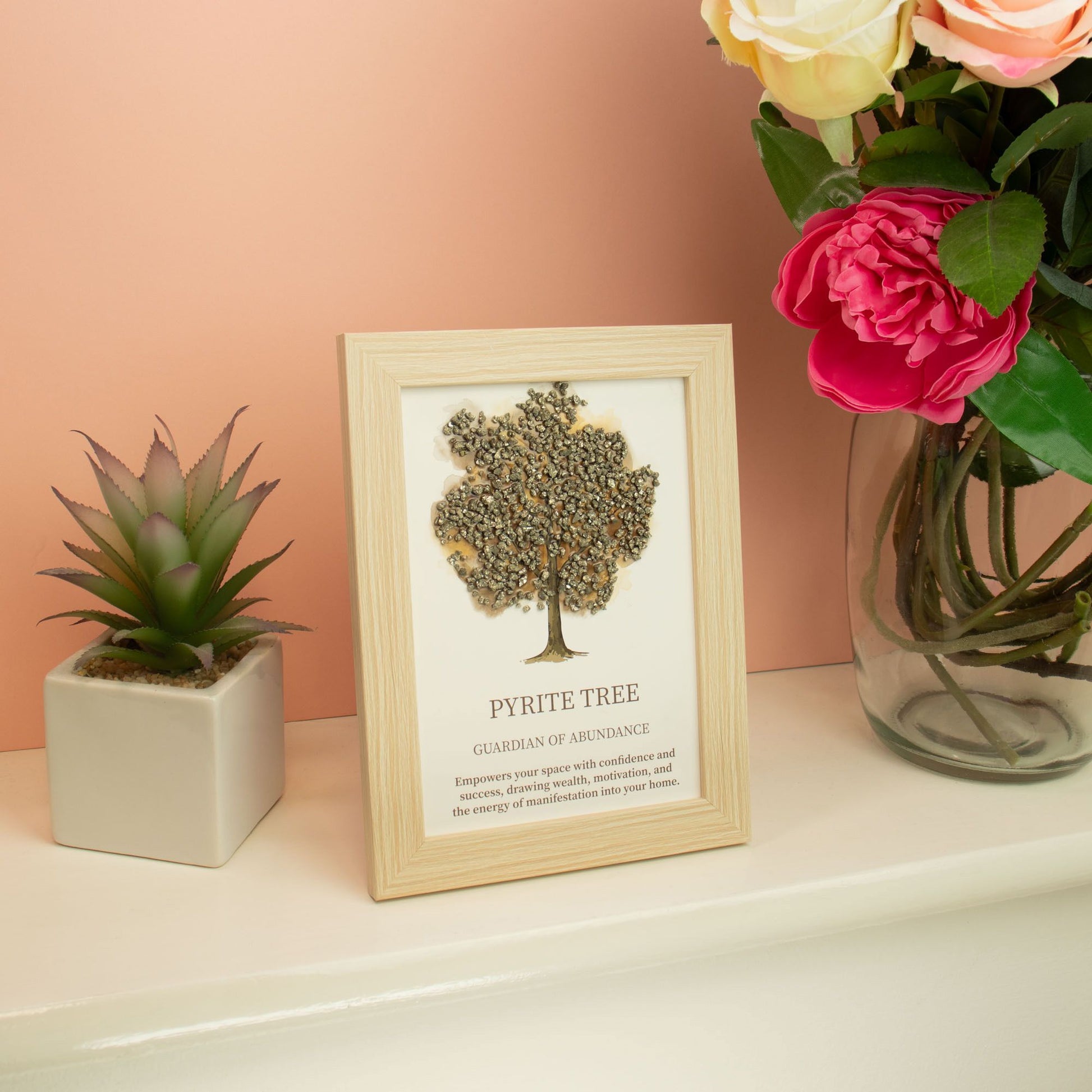 Gemstone Picture - Tree of Life - Pyrite (20x14.7x1cm) - Luna Panther