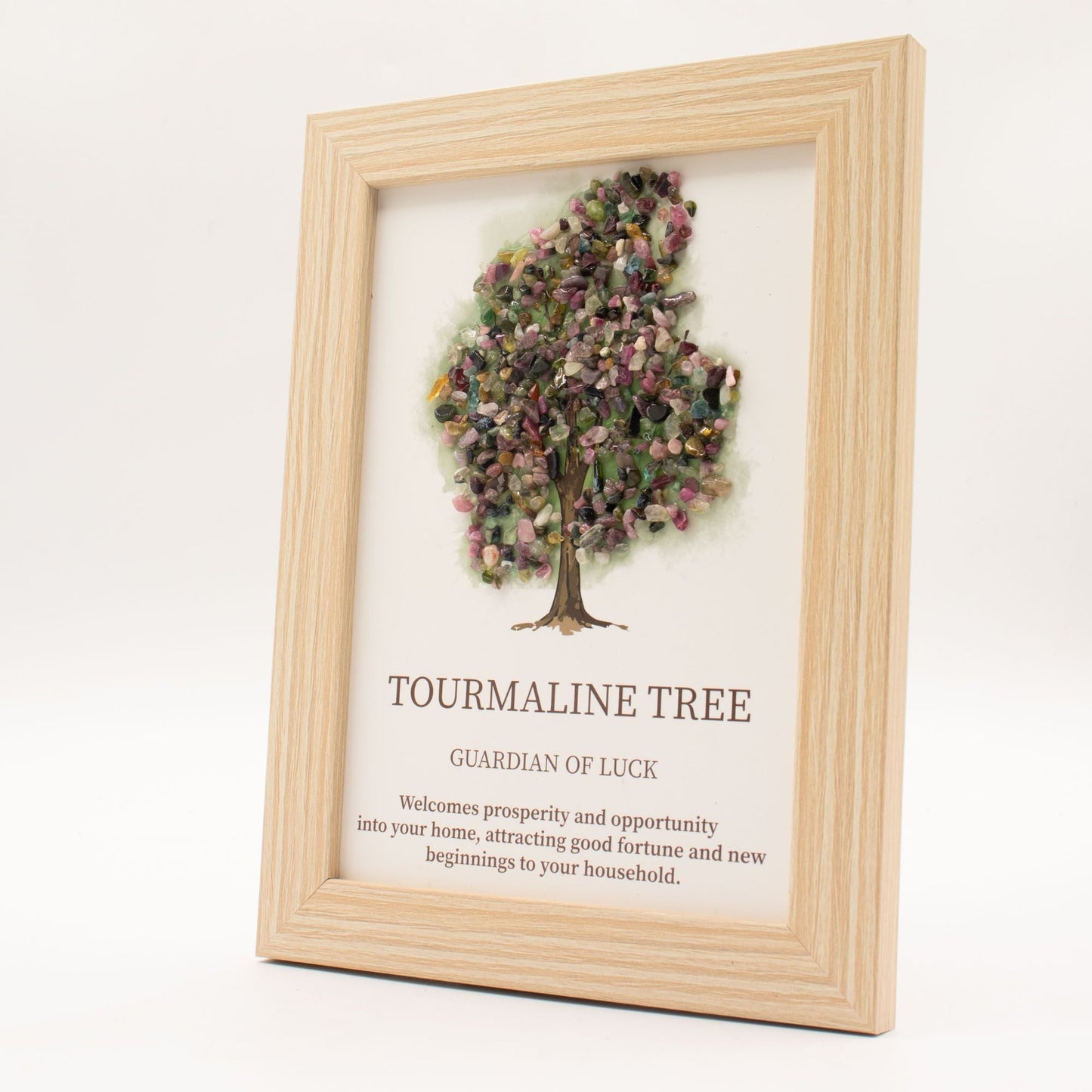 Gemstone Picture - Tree of Life - Toruraline (20x14.7x1cm) - Luna Panther