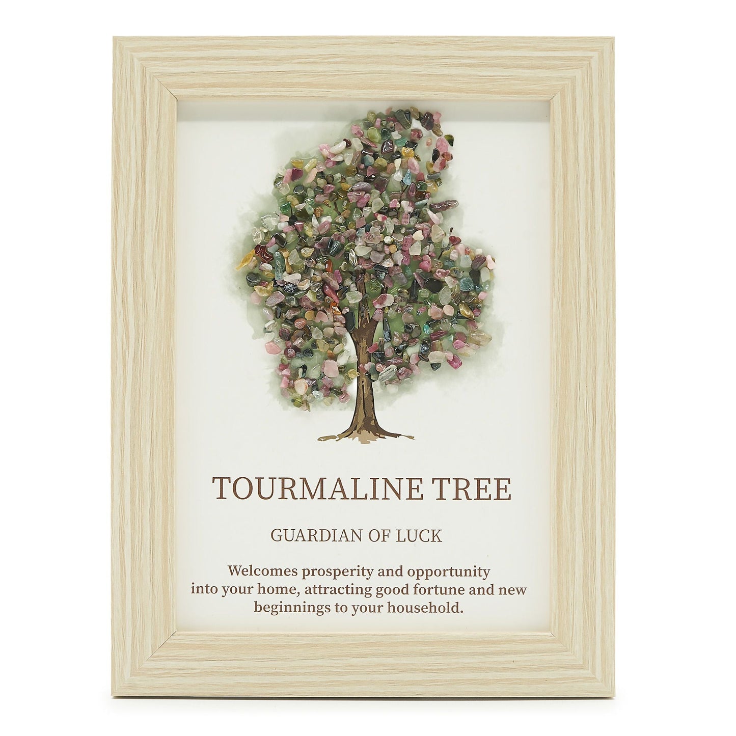 Gemstone Picture - Tree of Life - Toruraline (20x14.7x1cm) - Luna Panther