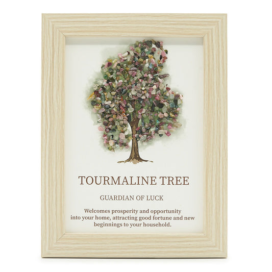 Gemstone Picture - Tree of Life - Toruraline (20x14.7x1cm) - Luna Panther