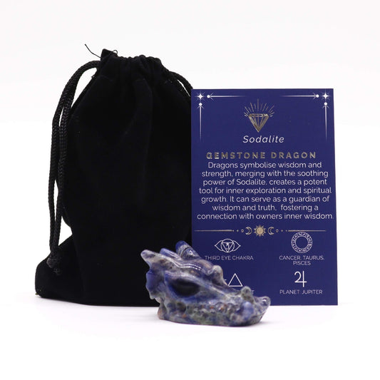 Gemstone Small Dragon Head- Sodalite - Luna Panther
