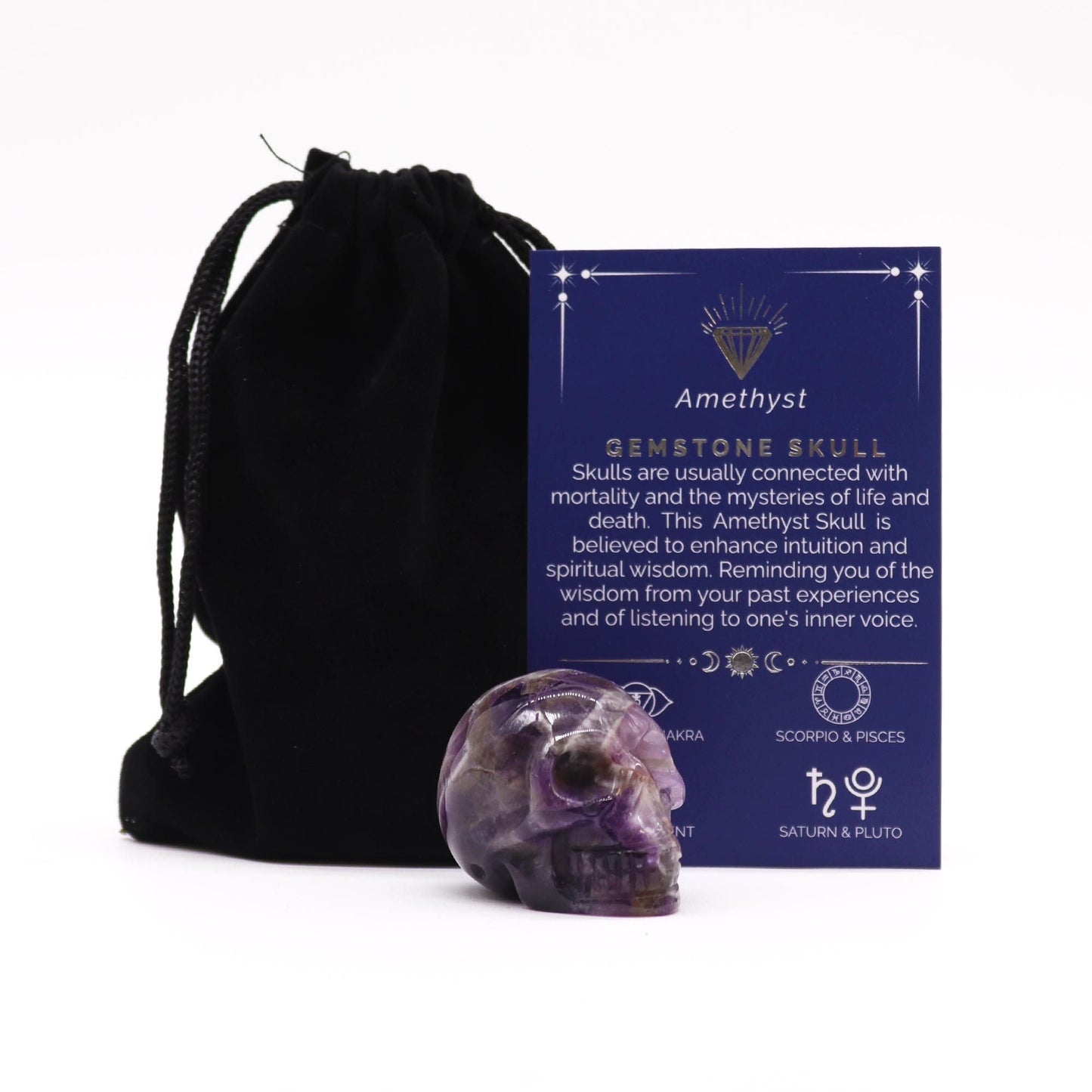 Gemstone Small Skull – Amethyst - Luna Panther