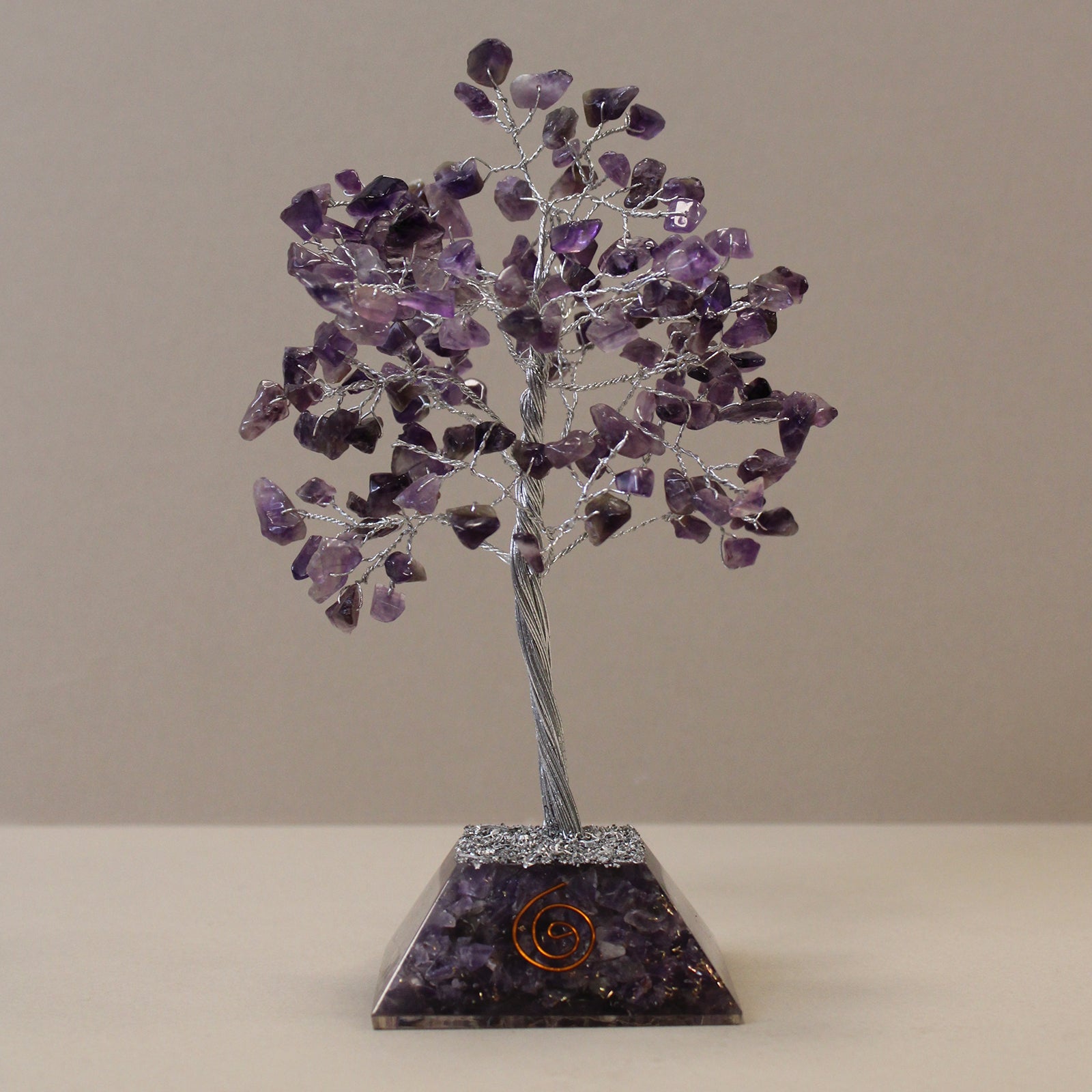 Polished Gemstone Tree with Orgonite Base - 160 Stone - Amethyst featuring rich purple colour and natural clarity - Luna Panther