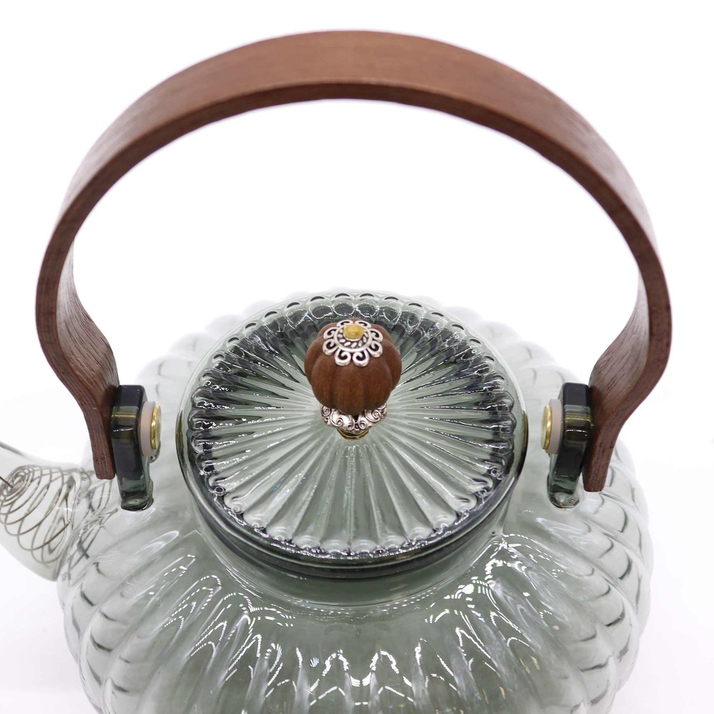Glass Infuser Teapot - Charcoal Ribbed Pearl - 950ml - Luna Panther
