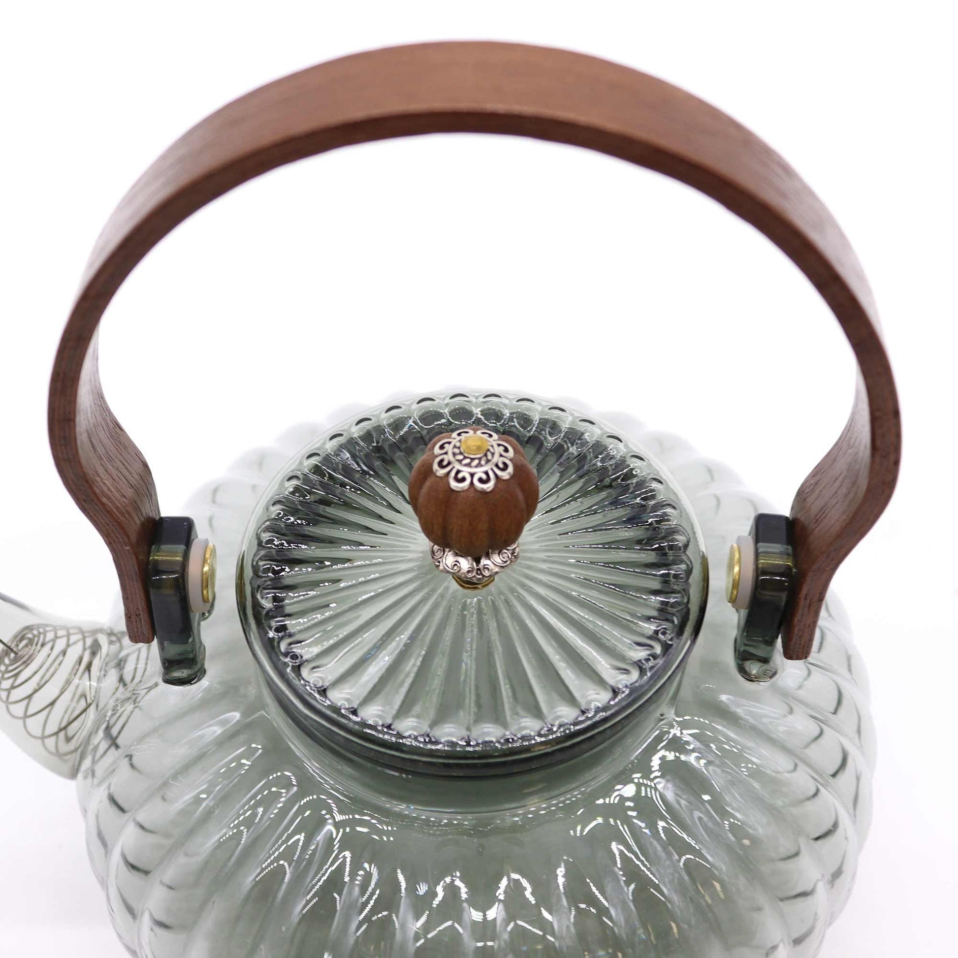 Glass Infuser Teapot - Charcoal Ribbed Pearl - 950ml - Luna Panther
