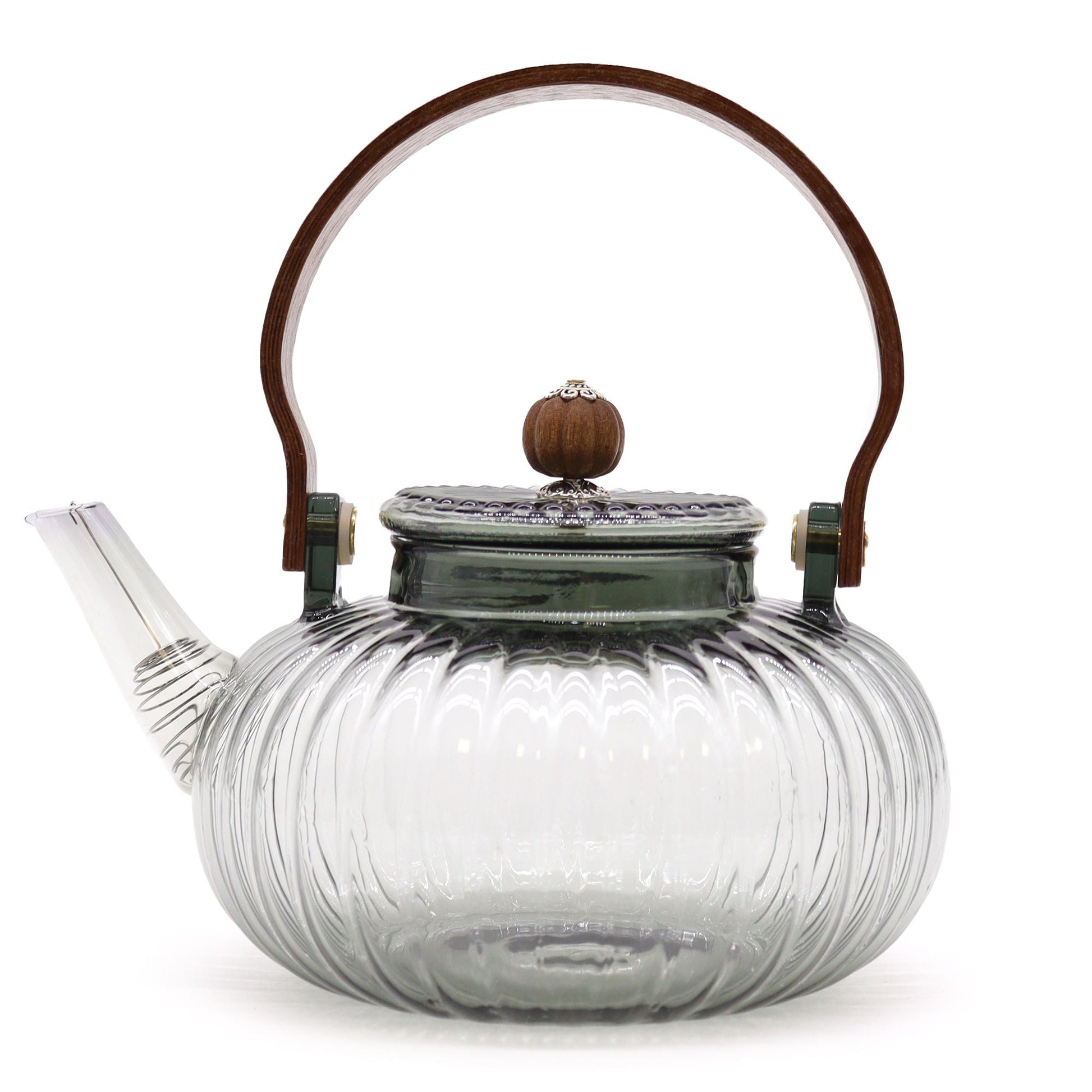 Glass Infuser Teapot - Charcoal Ribbed Pearl - 950ml - Luna Panther