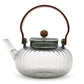Glass Infuser Teapot - Charcoal Ribbed Pearl - 950ml - Luna Panther