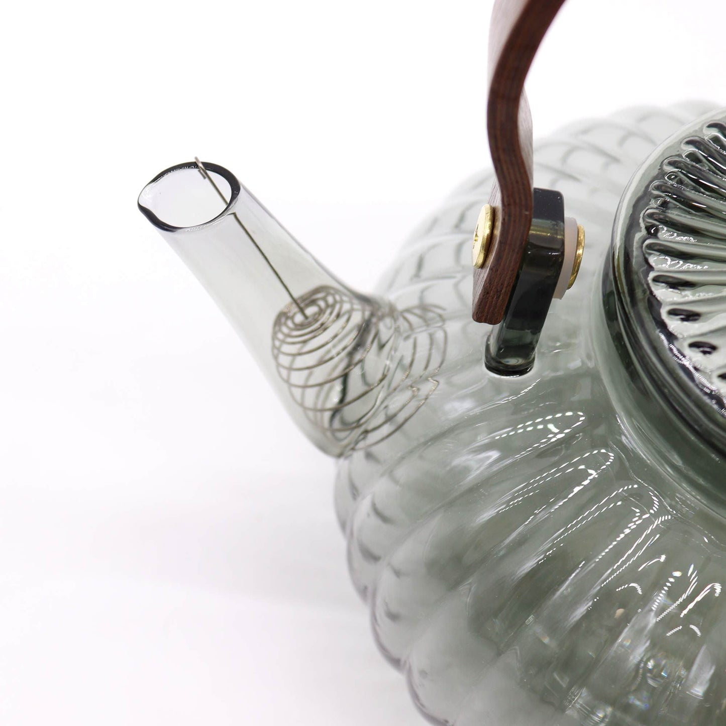 Glass Infuser Teapot - Charcoal Ribbed Pearl - 950ml - Luna Panther