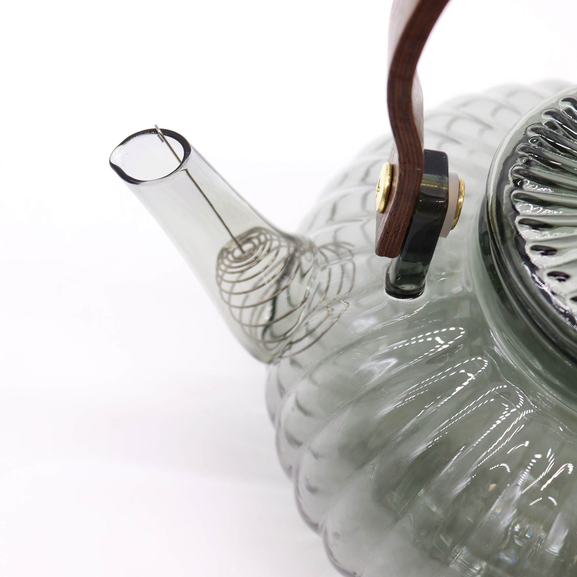 Glass Infuser Teapot - Charcoal Ribbed Pearl - 950ml - Luna Panther