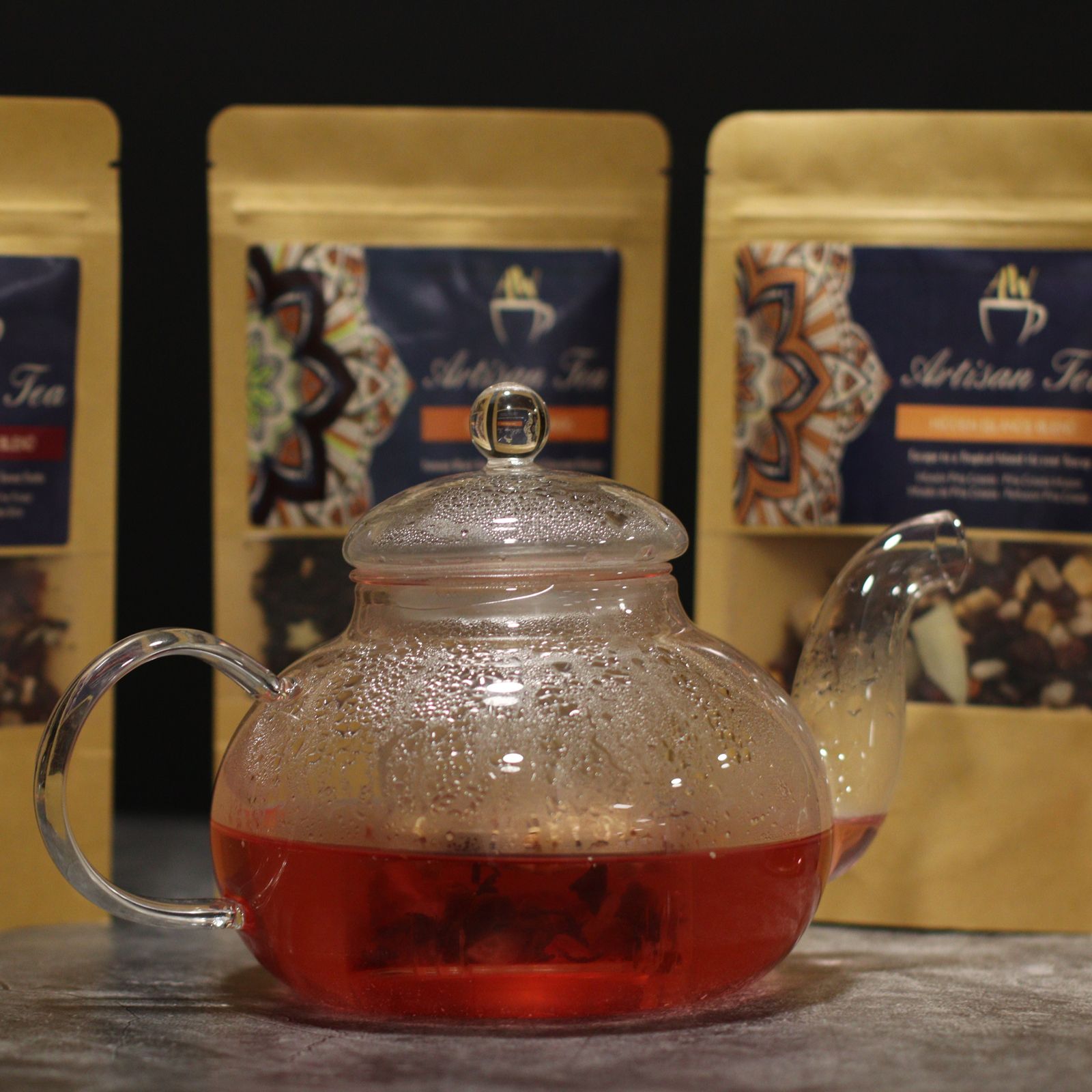 Glass Infuser Teapot - Round Pearl - 400ml - Luna Panther