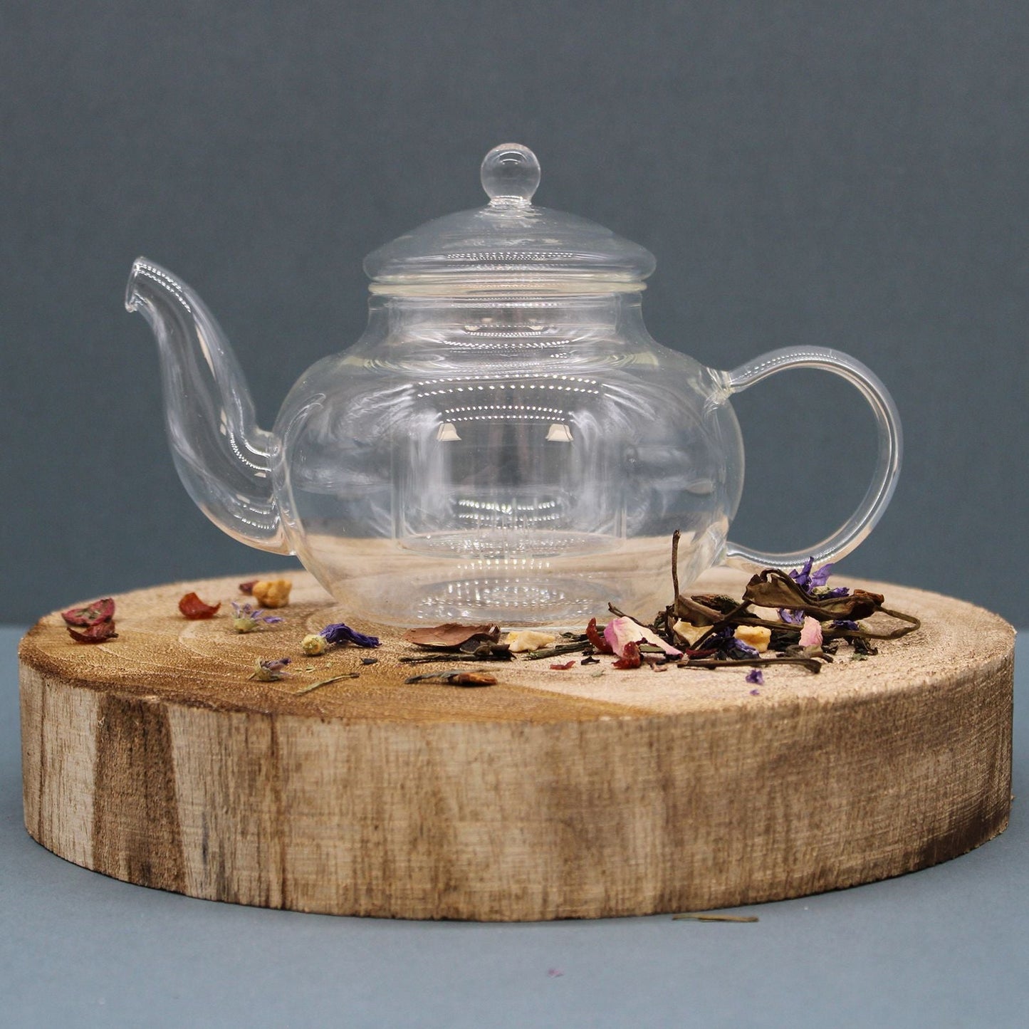 Glass Infuser Teapot - Round Pearl - 400ml - Luna Panther