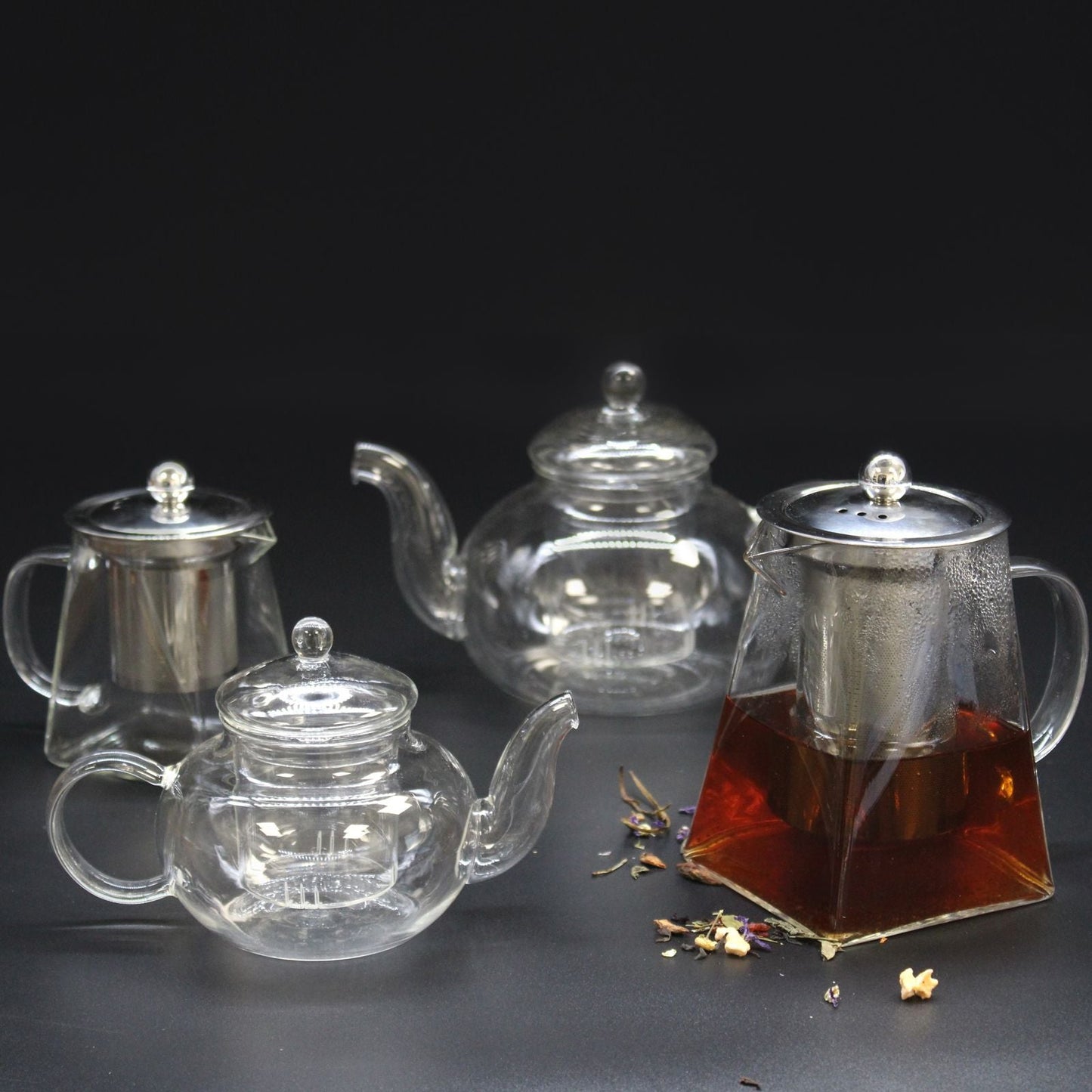 Glass Infuser Teapot - Round Pearl - 800ml - Luna Panther