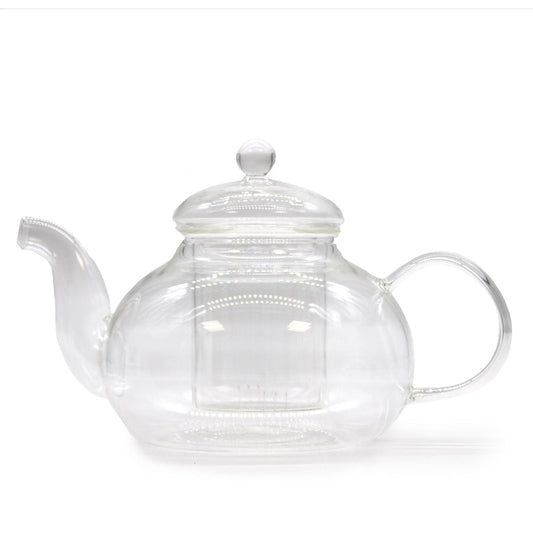 Glass Infuser Teapot - Round Pearl - 800ml - Luna Panther