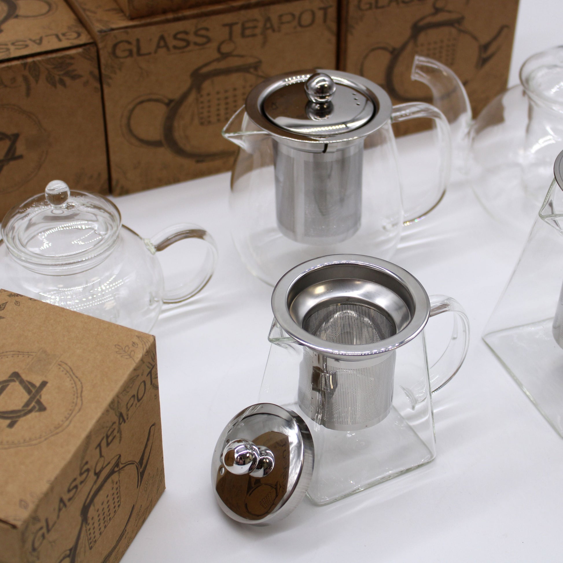 Glass Infuser Teapot - Round Pearl - 800ml - Luna Panther