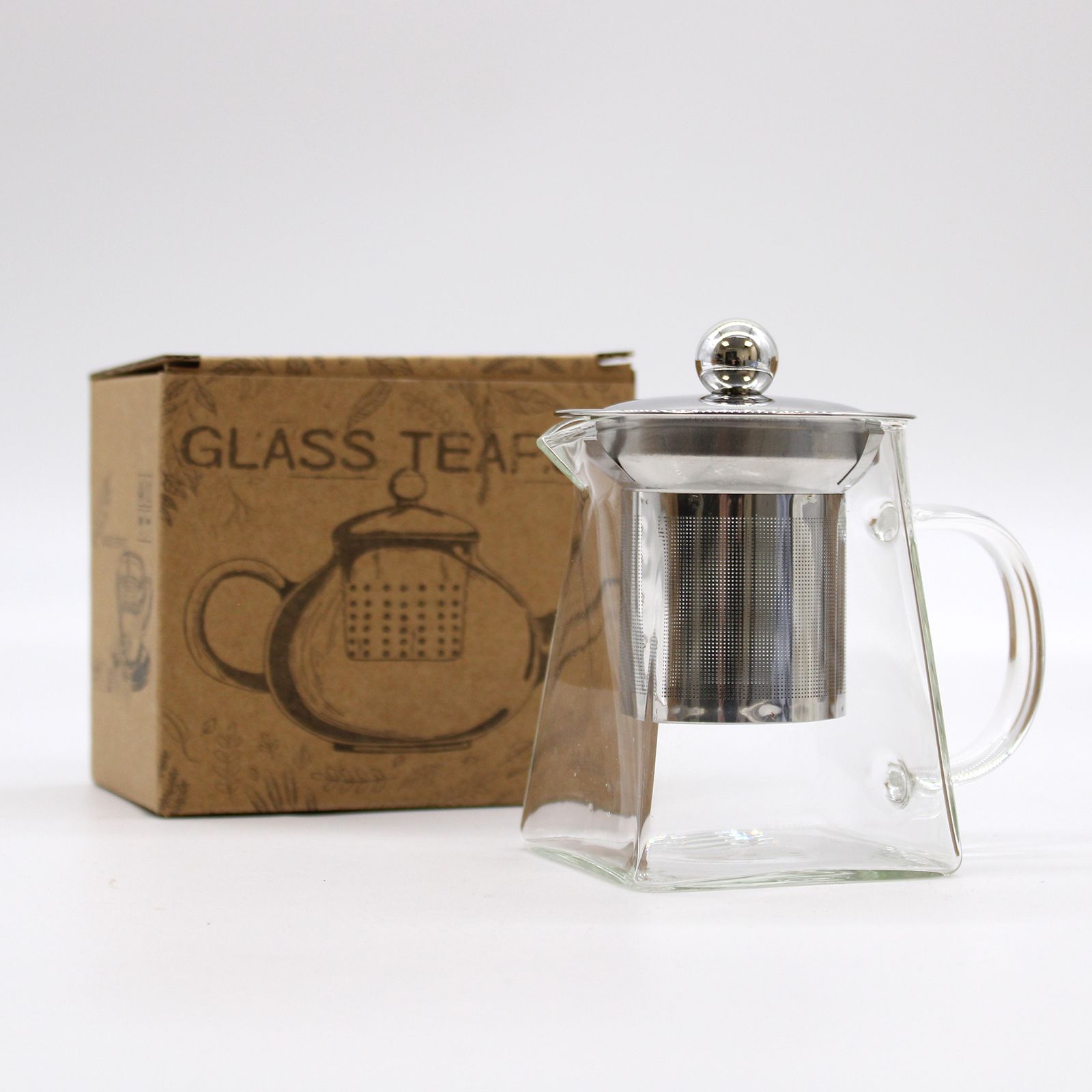 Glass Infuser Teapot - Tower Shape - 350ml - Luna Panther