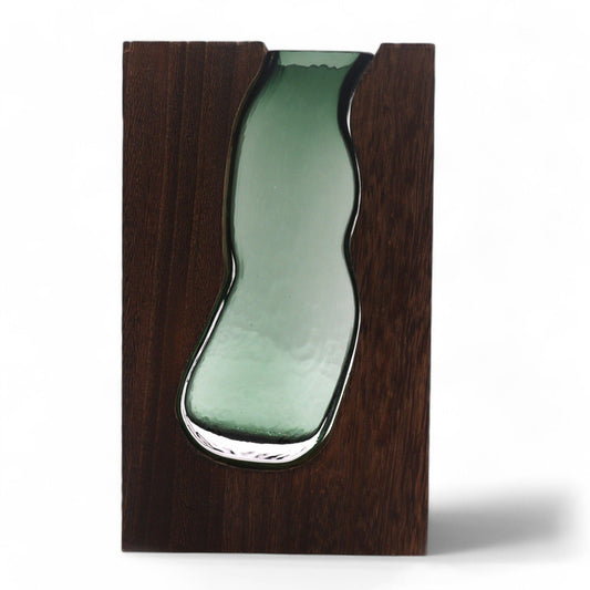 Glass Vase/Terrarium inside Dark Tung Wood - Luna Panther alternate view