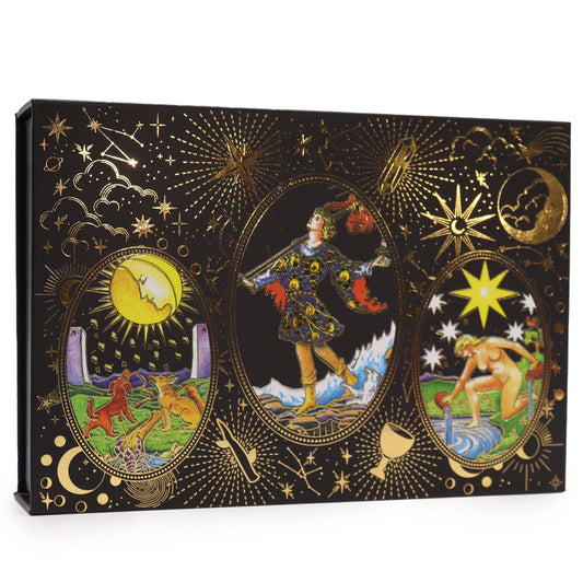 Polished Gold Foil Tarot - Let the Magic Begin - Gift Set featuring natural patterning and unique variations - Luna Panther