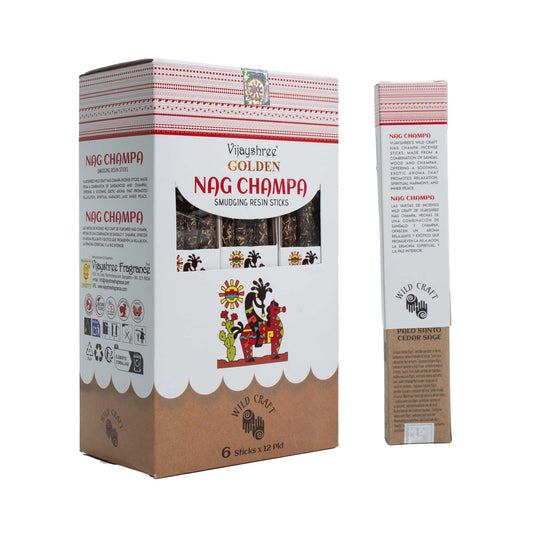 Golden Nag Champa Smudging Resin Sticks - 30g - Luna Panther