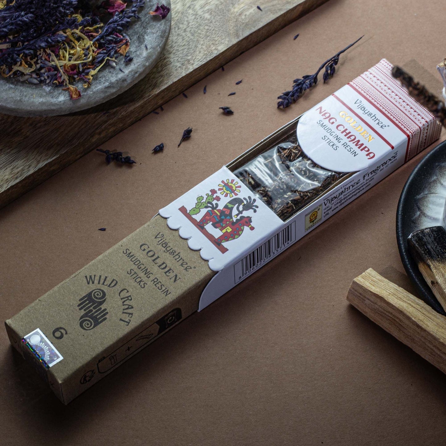 Golden Nag Champa Smudging Resin Sticks - 30g - Luna Panther