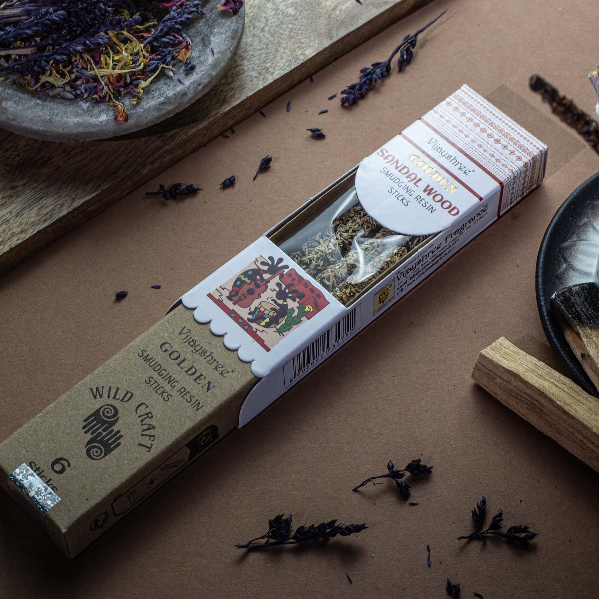 Golden Sandalwood Smudging Resin Sticks - 30g - Luna Panther
