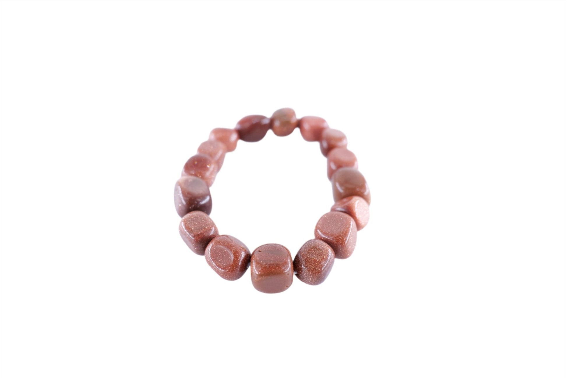 Polished Goldstone Tumblestone Bracelet featuring natural patterning and unique variations - Luna Panther