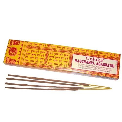 Polished Goloka Nagchampa Incense Sticks 16g featuring natural patterning and unique variations - Luna Panther