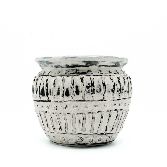 Greek Clay Plant Pot - Cream 12cm - Luna Panther