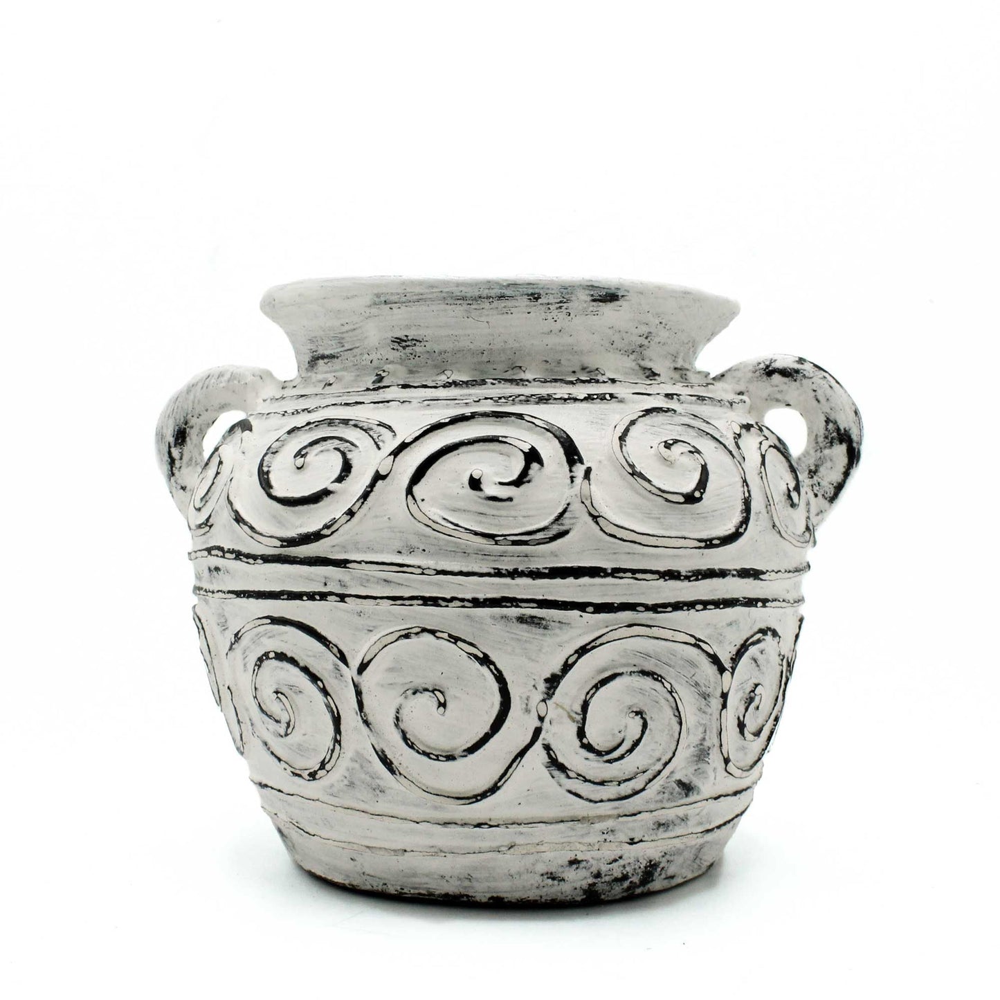 Greek Clay Plant Pot With Handles - Cream 15cm - Luna Panther