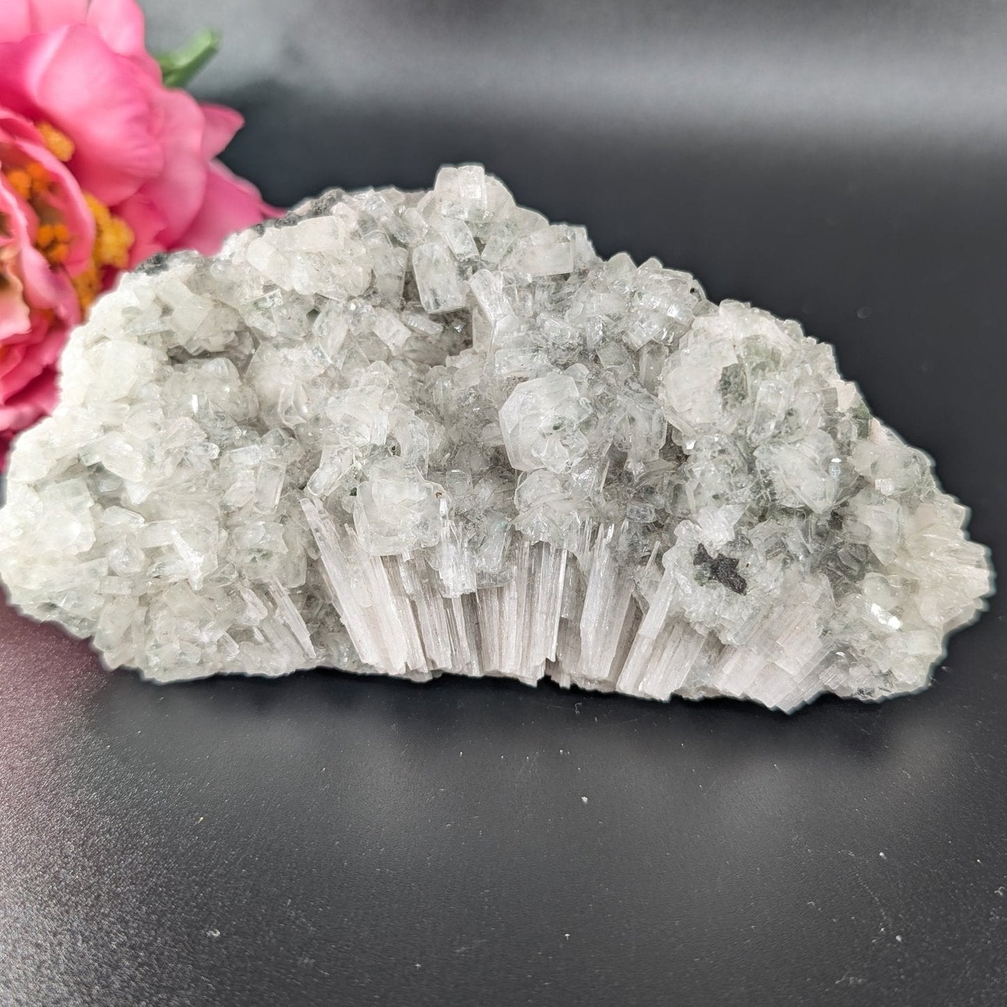 Polished Green Apophylite Stillbite 346G featuring natural patterning and unique variations - Luna Panther