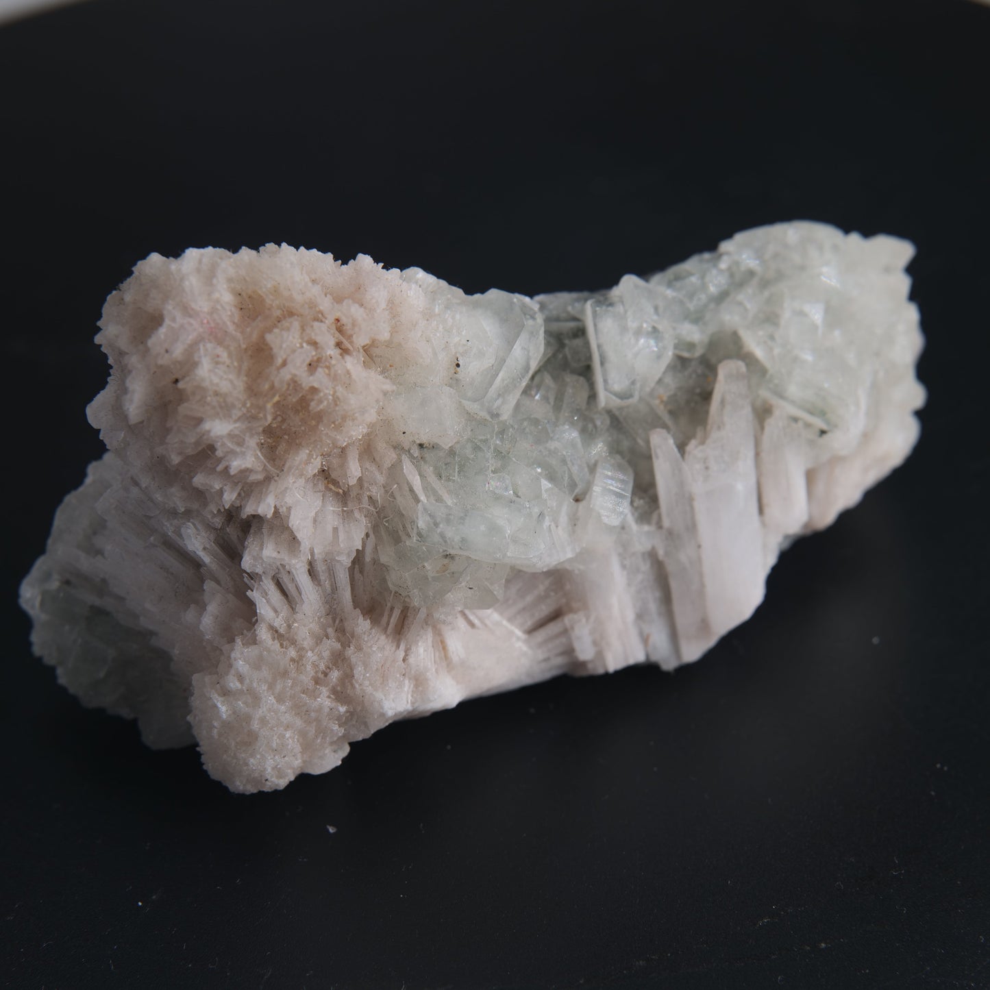 Green Apophyllite & Stilbite with Orange 105g - Luna Panther