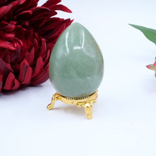 Polished Green Aventurine Egg 153g featuring green tone with subtle sparkle - Luna Panther